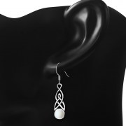 Mother of Pearl Celtic Trinity Knot Earrings - e381h